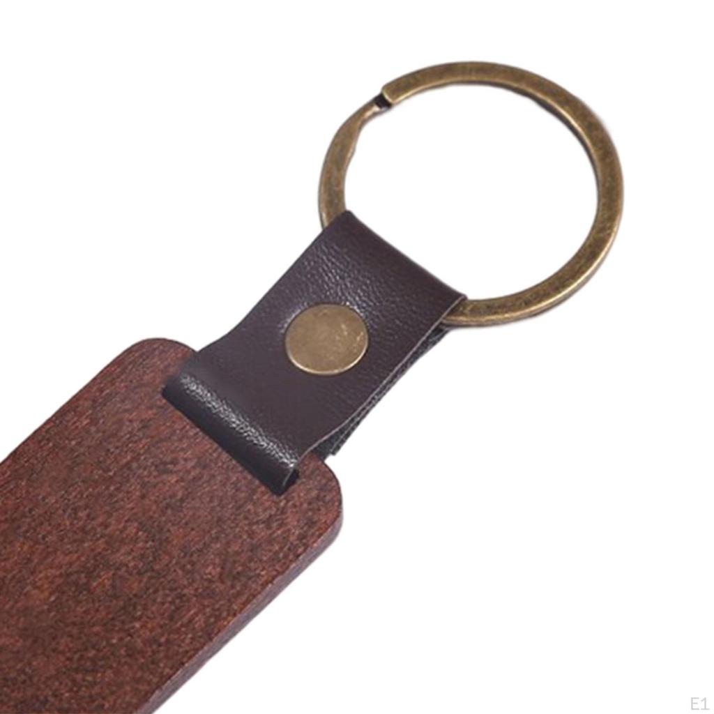 Tag Keychain Pendant Key Chain Keyring Identification Wooden Dog ID