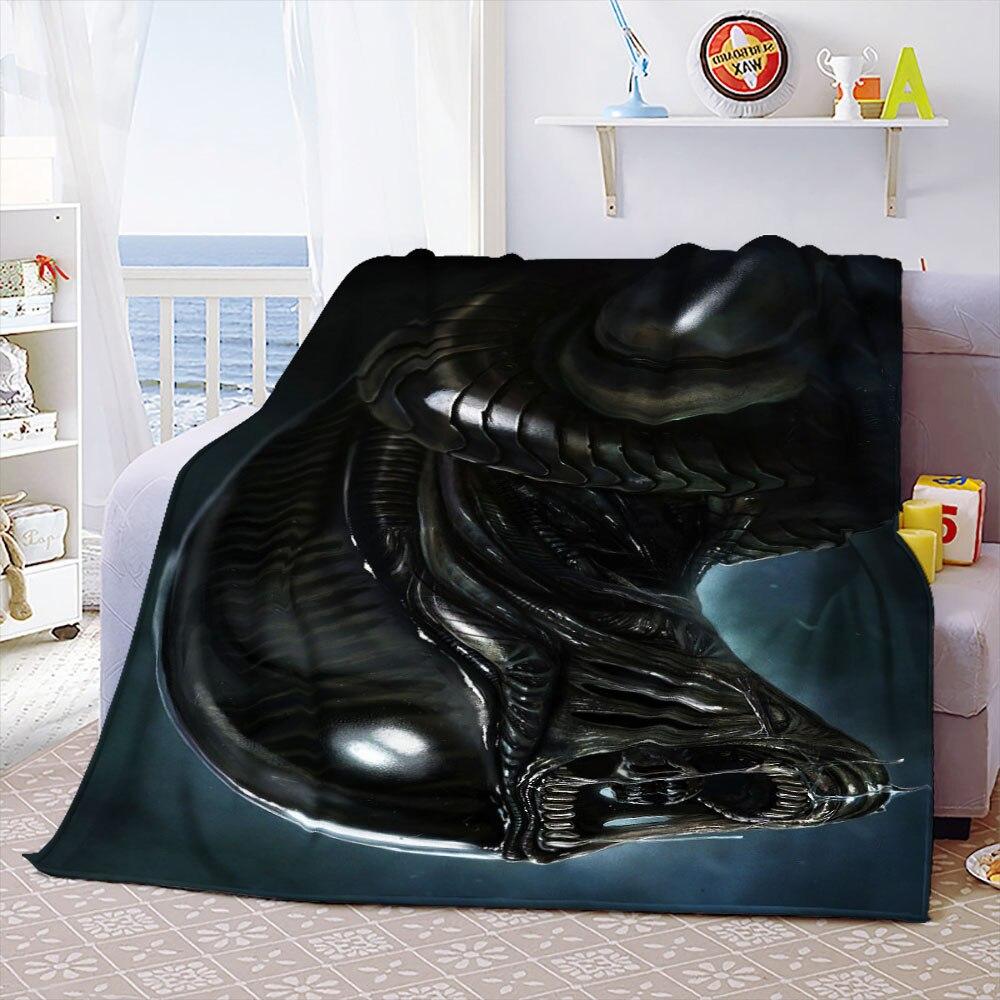 Kosmici film miękki rzut koc przestrzeń nadruk z potworem narzuta na sofę pokrowce na sofy podróże koc kempingowy dzieci prezent dla dorosłych