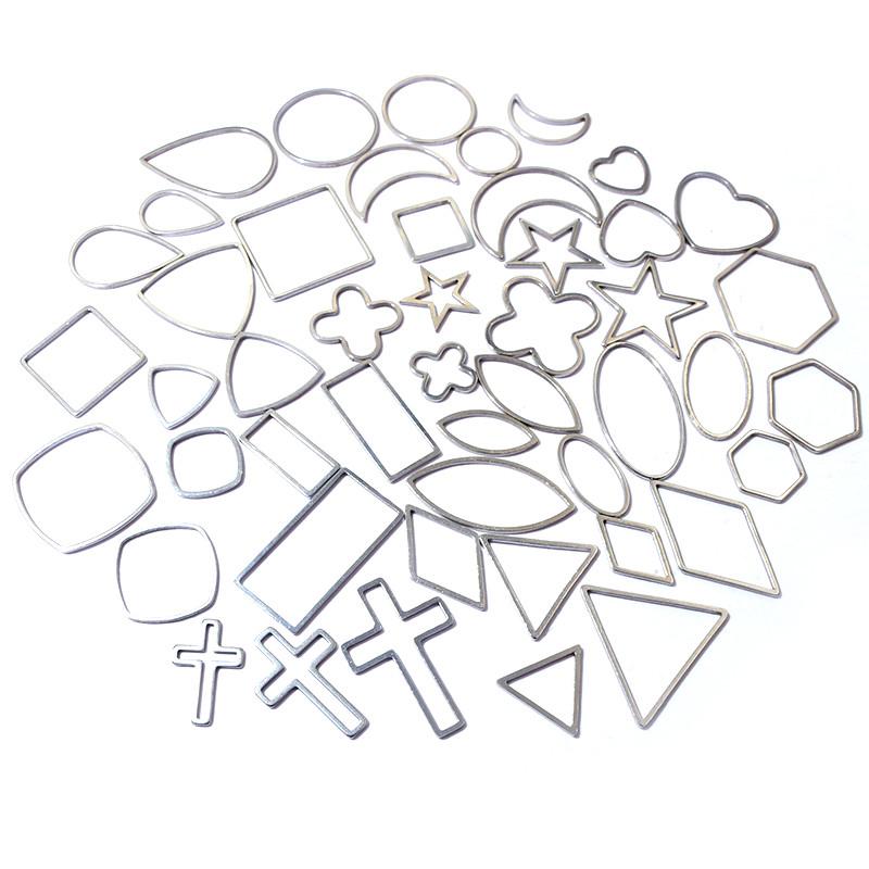 20pcs Moon Star Drop Heart Small Charms Gold Stainless Steel Pendant Open Bezels Hollow Frame Mold Bezel DIY Jewelry Making