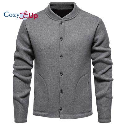 Ζεστά Ανδρικά Πλεκτά Ζακέτες Καρντιγκάν Όρθιος Γιακάς Πλεκτό με Καλώδια Πουλόβερ με Κουμπιά