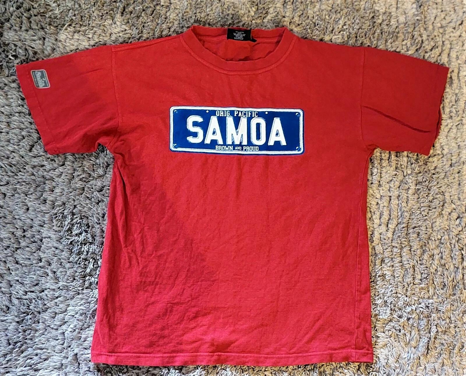 B140 SAMOA SAMOAN T TEE SHIRT RED COTTON MENS SIZE M Good Clean Condition S