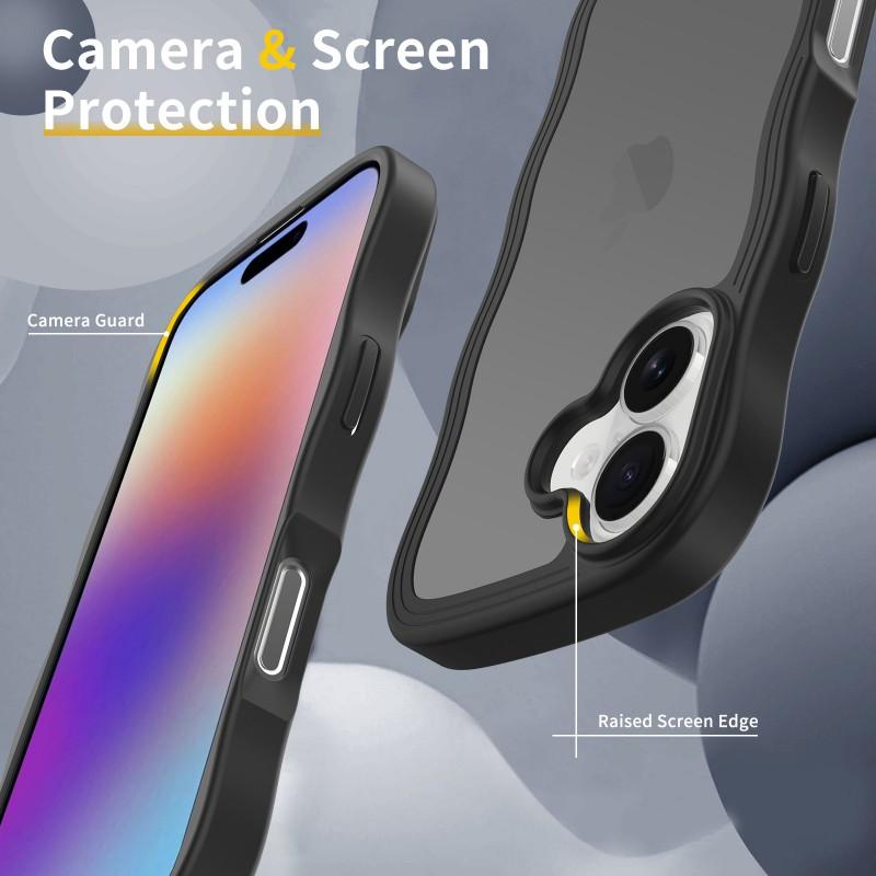 Suitable Iphone17 Phone Case Skin Wave Pattern 16promax Matte 15plus Protective Cover