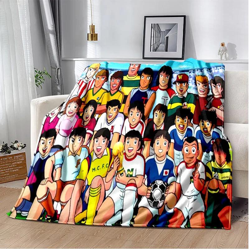 Anime Captain Tsubasa Soccer Cartoon Blanket,Soft Throw Blanket for Home Bedroom Bed Sofa Picnic Travel Office Cover Blanket Kid