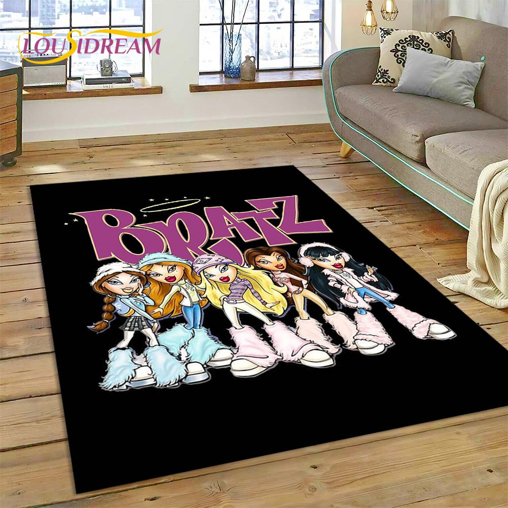 3D Cartoon Bratz Girlz Rock Game HD Carpet Rug for Home Living Room Bedroom Sofa Doormat Decor,kids Area Rug Non-slip Floor Mat