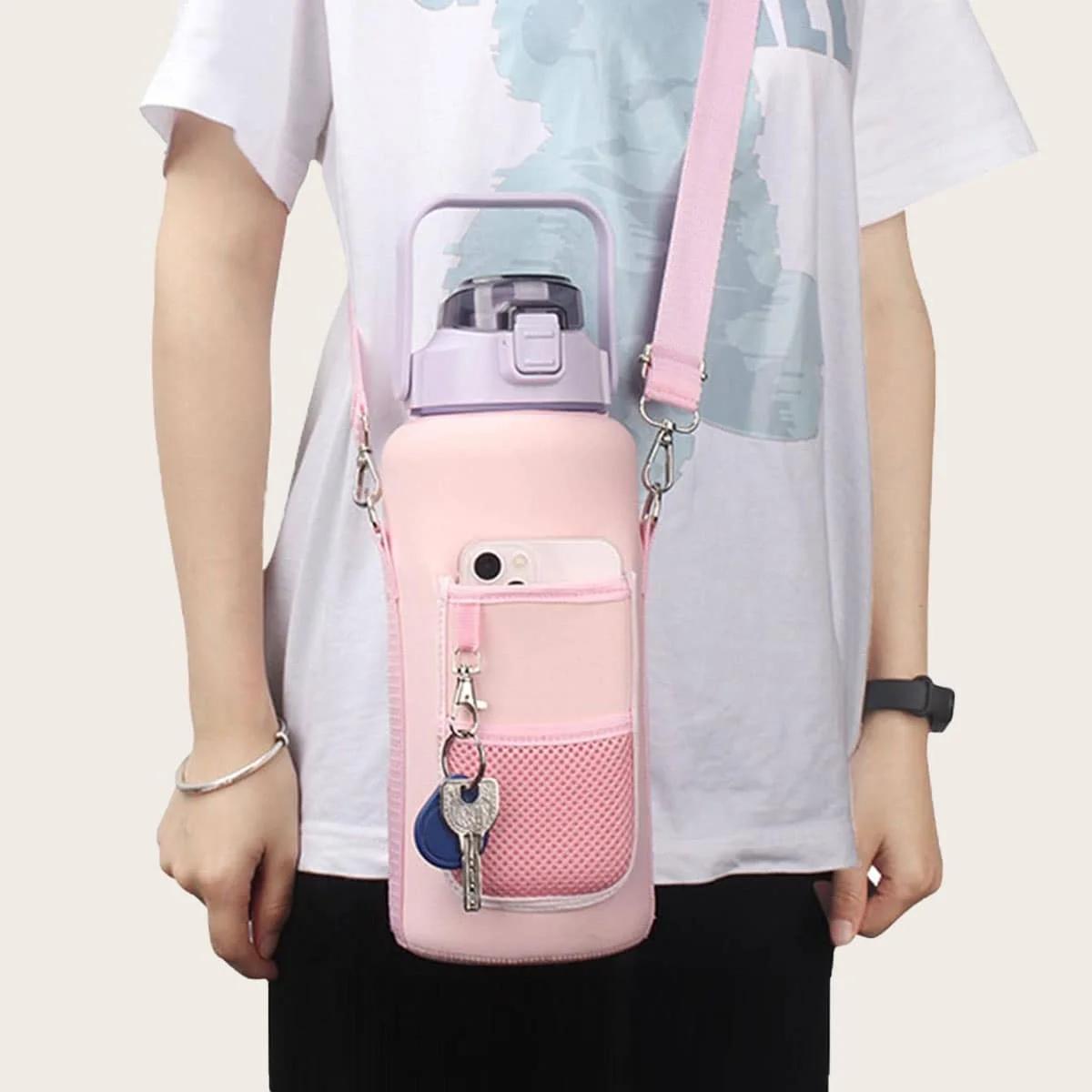 

1pc-Kettle Cover Practical Water Cup Cover Multicolor Cup Sets Useful Pure Color Water Bottle Covers розовый