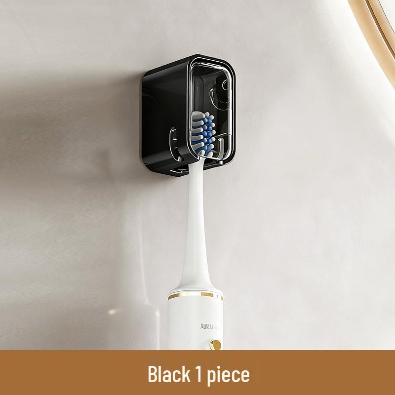 Elegant Electric Toothbrush Holder: Dustproof, Wall-Mounted, and Punch-Free with Lid for Bathroom Toothbrush and Toothpaste Organization.