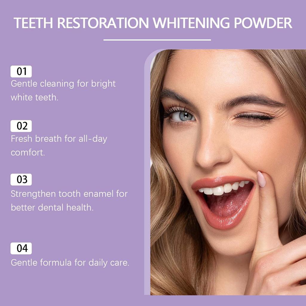 Purple Care Tooth Powder Gentle Daily Teeth Cleaning Fresh Breath Natural Oral Care