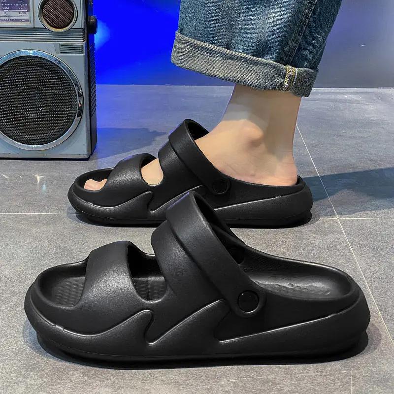 Fashion Anti-slip Slippers for Men Outdoor Beach Shoes Mascullino Fun 2025 Style Fashion Summer Sale Y2k Clappers Elegant Sandals Man