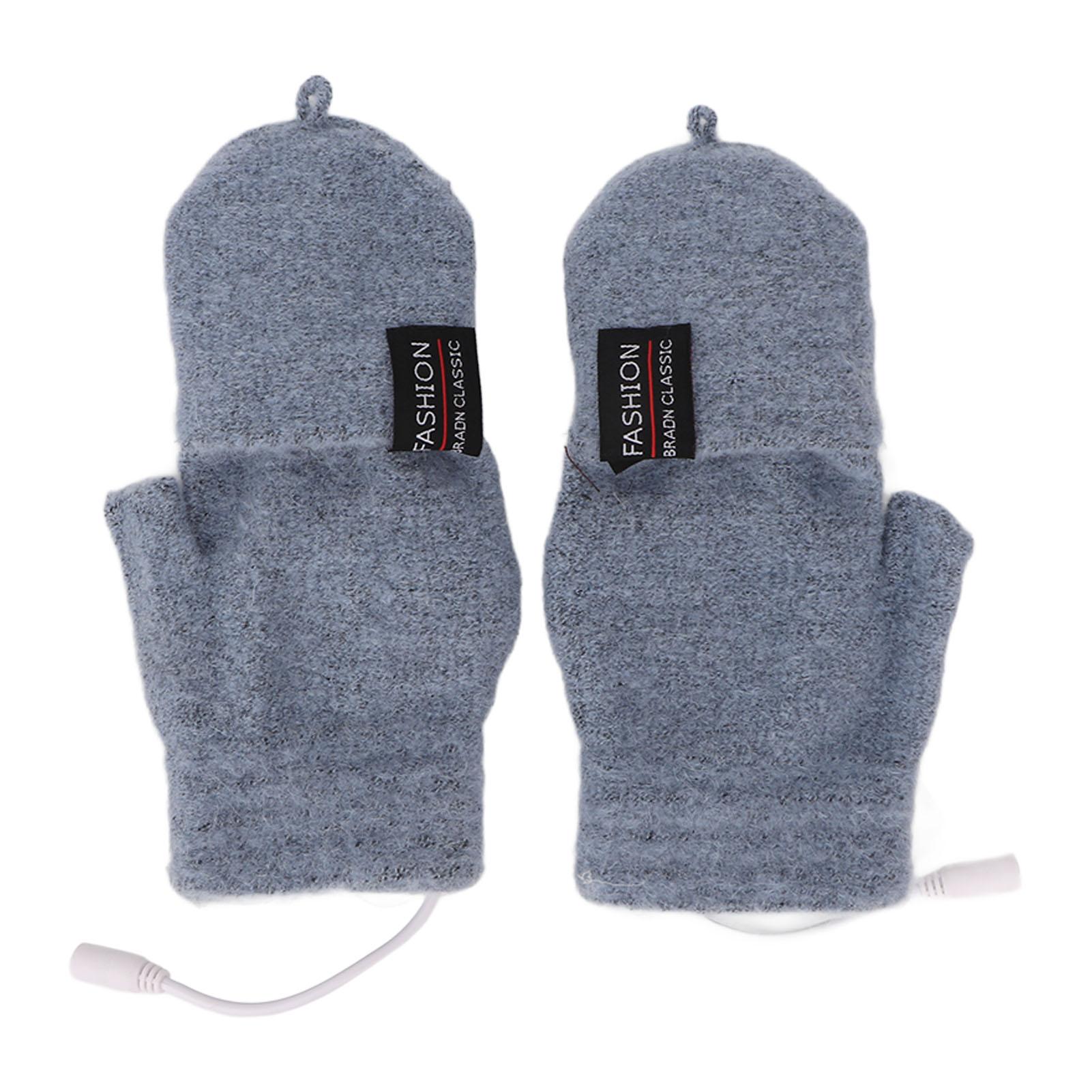 

USB-перчатки с подогревом, электрические полуруки, двухсторонние, теплые перчатки для ноутбука, для улицы и помещения синий