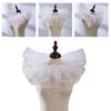 Elegant Victorian Metallic Foil Ruffled Tulle Faux Collar Shawl Detachable Layered Mesh Neck Ruff Clown Cosplay Choker
