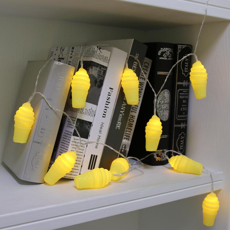Decoration Light Ice Cream Shape LED Bulbs 1.5m LED Lights Creative Holiday Lighting For Wedding Party Decoration Light