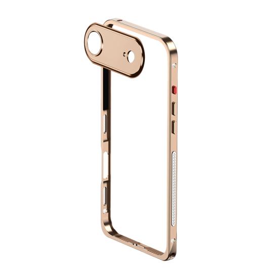 Metal Phone Case for IPhone 17/17 Pro/17 Max/17 Air Detachable Lens Cover & Heat Dissipation Phone Case Ultra-Thin Protective Frame with Hidden Strap