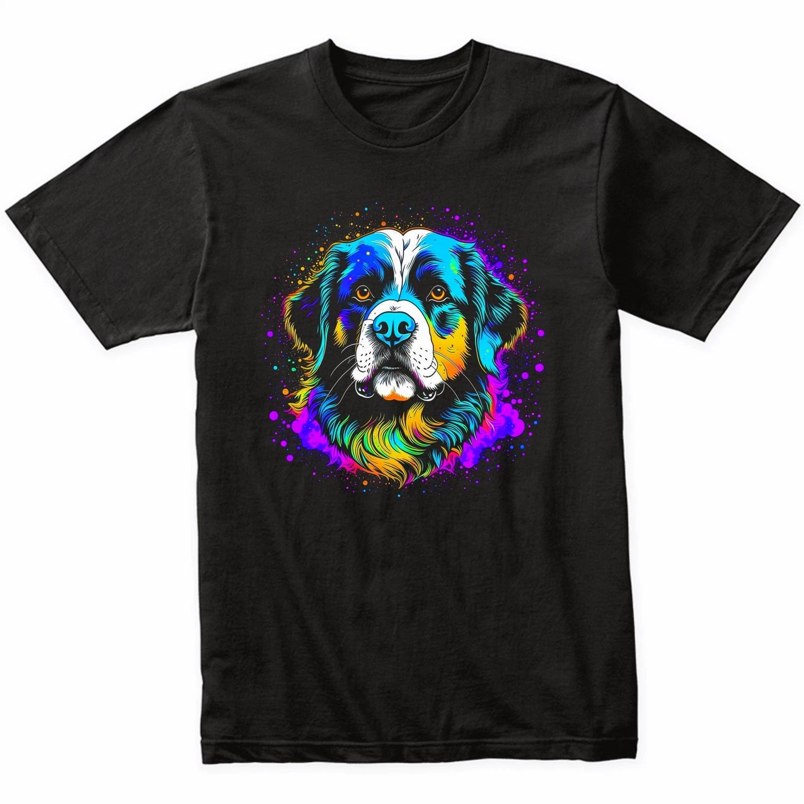 Bernese Mountain Dog Psychedelic Art T-Shirt - Bernese Mountain Dog Owner Gift M