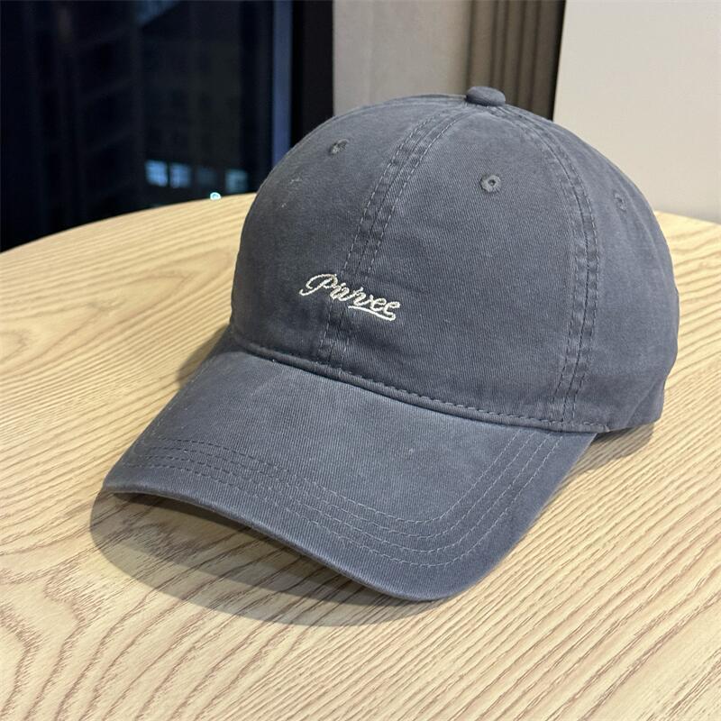 Outdoor letter embroidered baseball cap for men and women couples versatile face small wide brim sunshade cap tide
