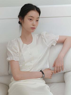 YUPPE Soft Shirring Shirt_Cream
