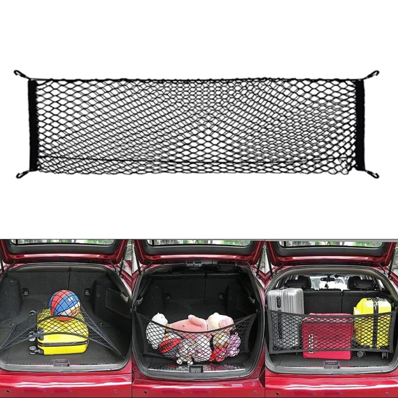 Trunk Storage Net Rear Cargo Net Easy Installation & Reliable Organizers Efficient & Secure Fixation Set for Vehicles