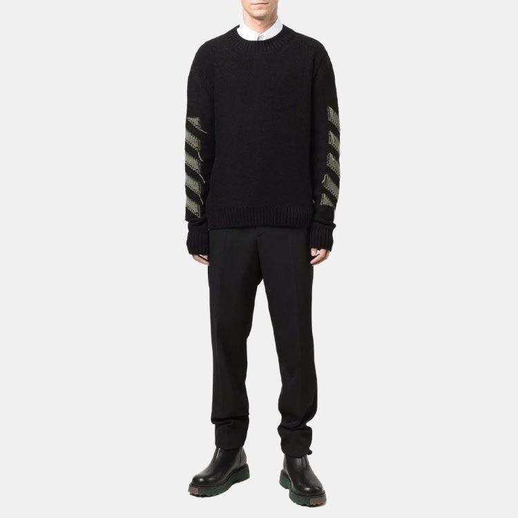 OFF WHITE FW21 Sweater Loose Fit Men's Black OMHE088F21KNI0011055