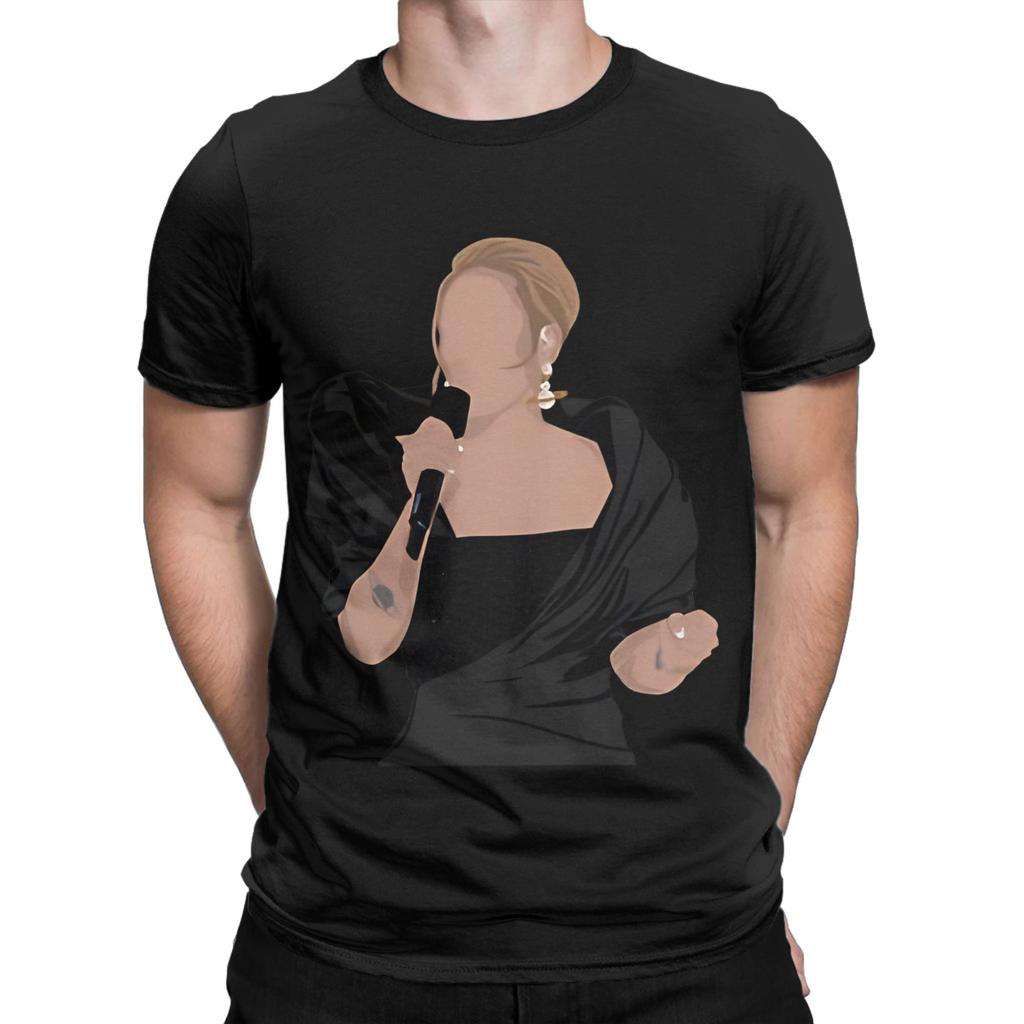 Adele Black Novelty 100% Cotton T-Shirt Adeles Tops Tees For Men