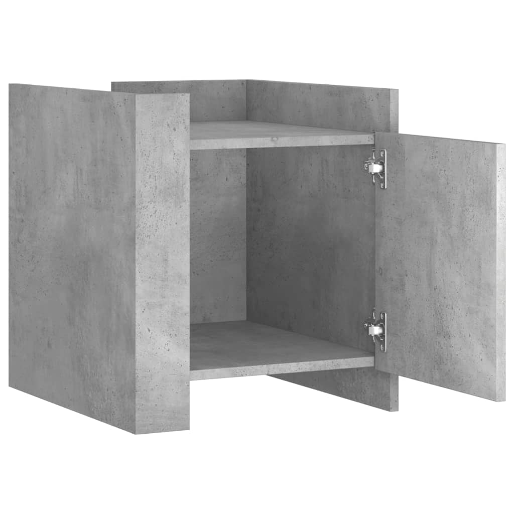 Nightstand Concrete Grey 45x50x50 Cm Engineered Wood