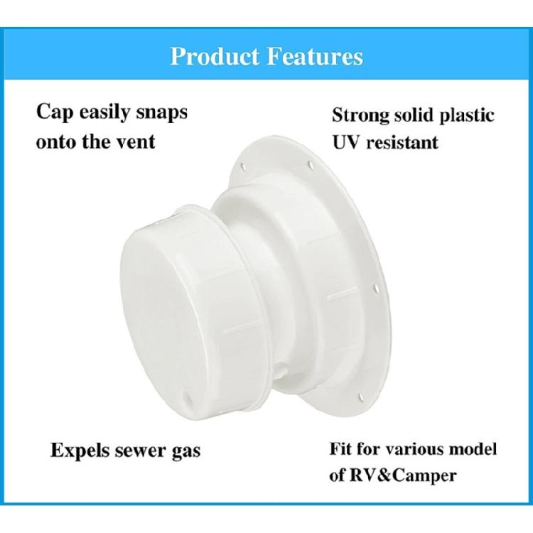 Travel Trailer Roof Vent Protection Caps Versatile Ventilation Stops Odors & Promotes Dry Interiors in Wet Conditions