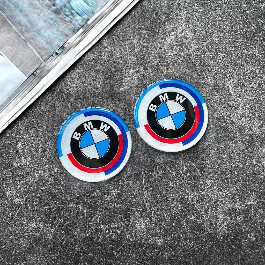For BMW 2Pcs 25mm 35mm 40mm 50mm 55mm 60mm 65mm Car Center Hub Sticker Emblem Badge DIY Motorcycle Fuel Tank Decoration Sticker