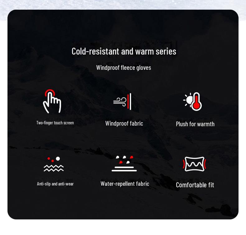 Touchscreen-Fahrradhandschuhe für den Winter für Herren – warm, winddicht, wasserdicht, mit Samtfutter, für draußen/kaltes Wetter.