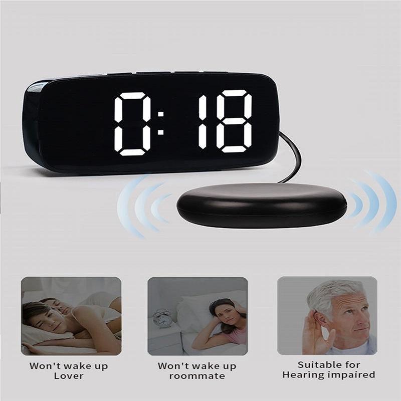 A25F-Clock LED Electronic Alarms Clock Casual Style Clock Bedside Vibrator Electronic Clock Multifunctional Dual USB