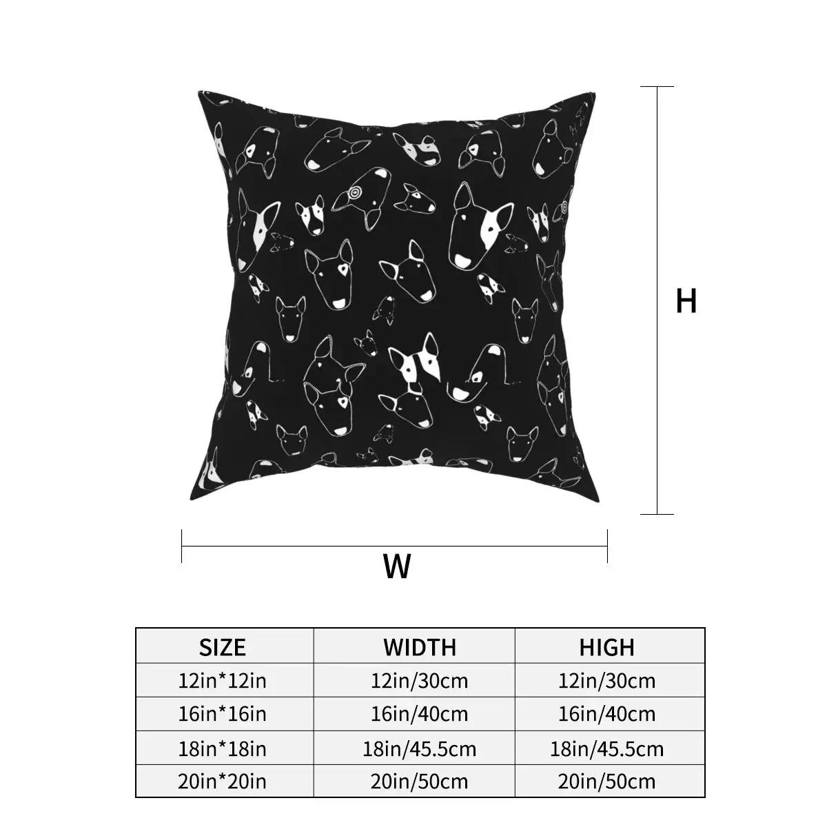 

Подушка Квадратная Наволочка Подушка-Игрушка Бультерьер Собака Креативные Наволочки 40x40cm чёрный