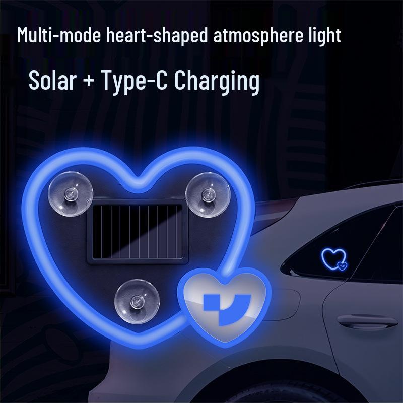 Solar Heart Light for Ji Yue & Robo X Cars - Wireless Decorative Car Atmosphere Light