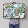Map of Northern Europe Printed Poster Customized Retro Wall Art Vintage Metal Tin Signs for Home Room Decoration Gaming House