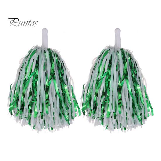 2 buc. Pompoane pentru majorete din folie metalica Pompoane pentru majorete Flori de mână cu mâner pentru competiții sportive, sărbători