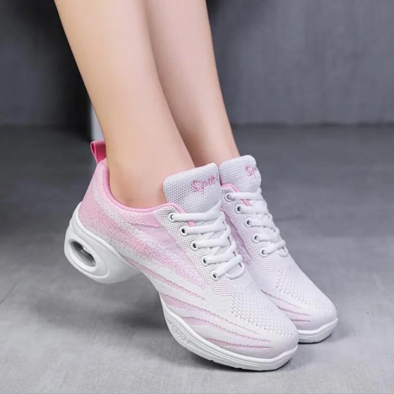  Women Sneakere Practice Shoes Air Design Ballet Shoes for Woman Soft Sole Modern Dance Shoes Mesh Ladies Trainers