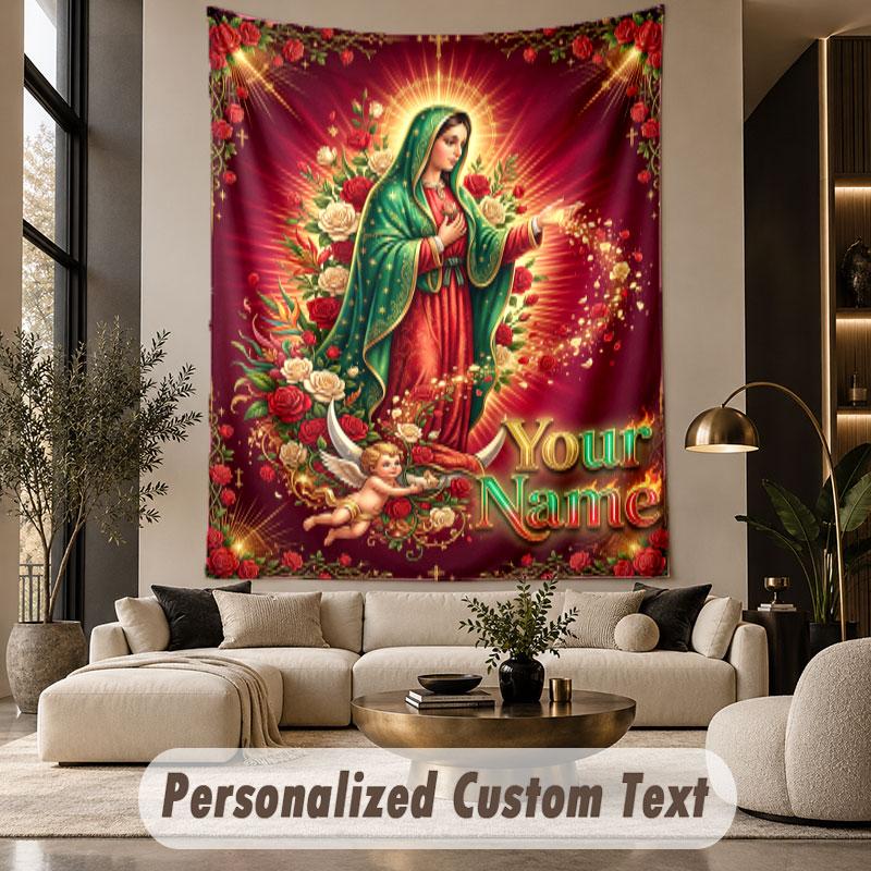 Fecioara Maria (117) Tapiserie Personalizată cu Temă Nume Personalizat Text Tapiserie de Agățat pe Perete Decor Acasă Pânză de Fundal