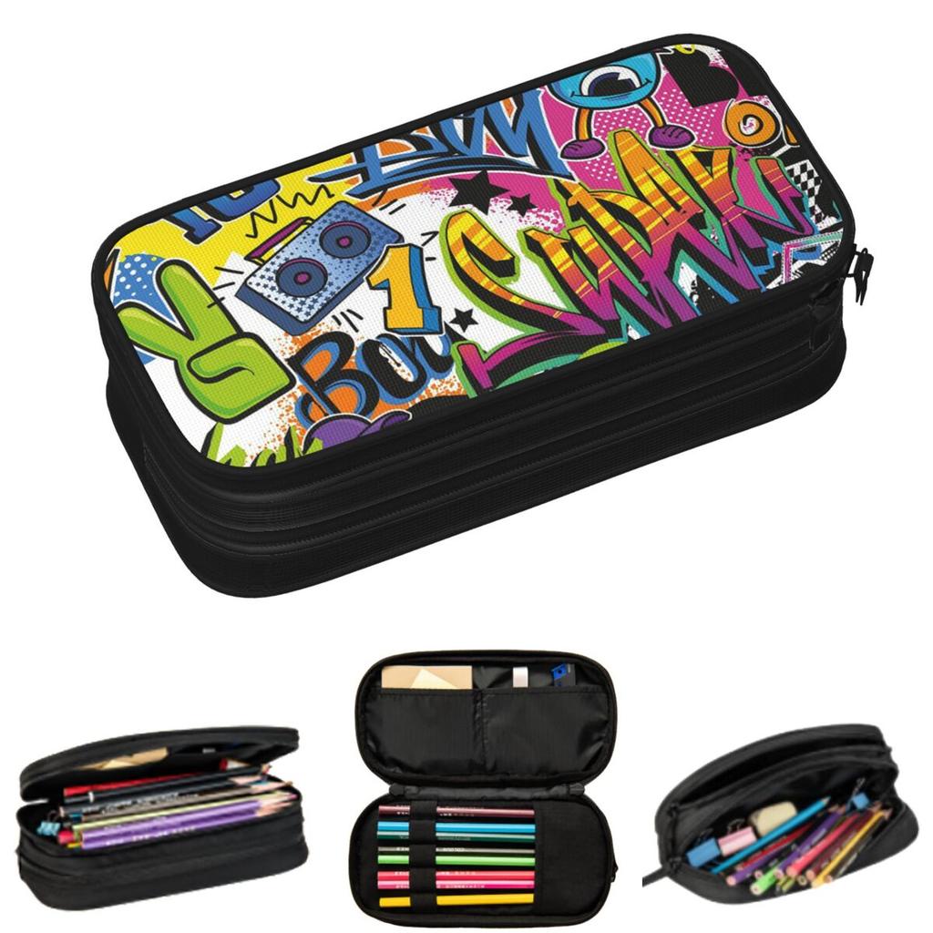 Astucci Colorati con Motivi Graffiti per Regali Studenti Scatola Portapenne Borsa Portapenne Astuccio Portapenne di Grande Capacità