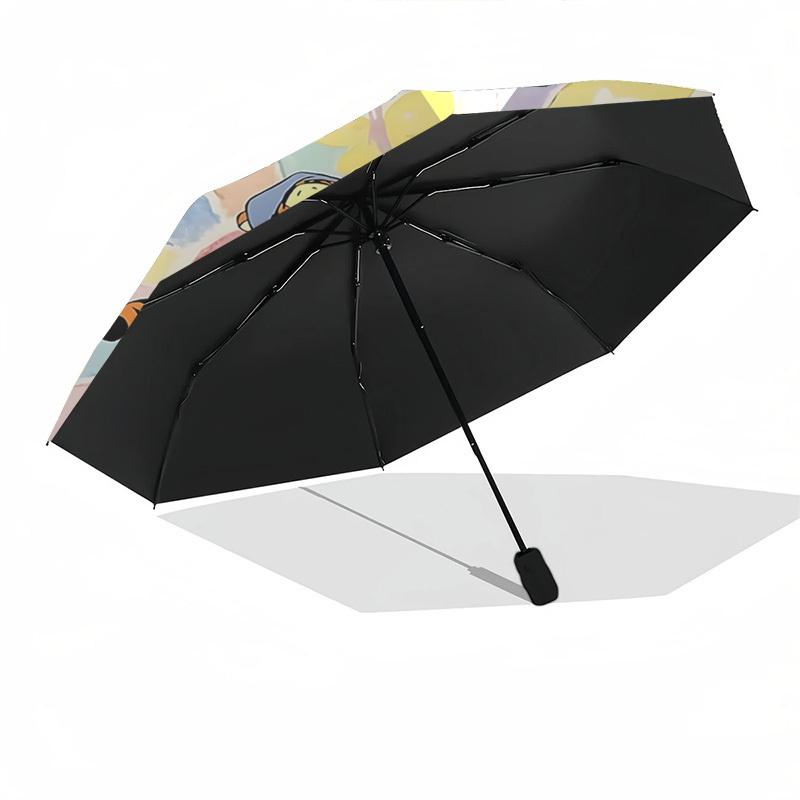Winnie the Pooh, Friendship Themed Automatic Opening and Closing Umbrella, Brightly Colored 8-rib Portable Umbrella, Suitable for Men and Women, A Per
