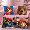 PPaddington Bear Pillow Case For Sofa Bedroom Living Room Plush Cushion Cover Decorations and Protector