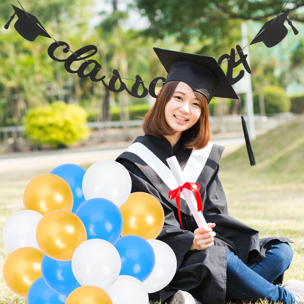 1Set Graduation Party Banner Class of 2025 Decorative Hanging Ornament for School Classroom Layout Graduation Photography