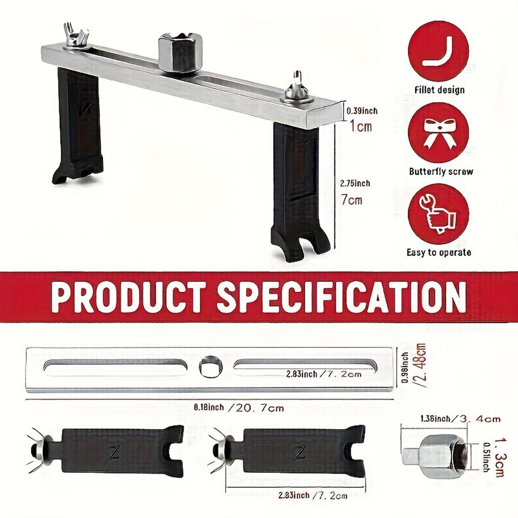 Adjustable Fuel  Lid  - Universal 3/8" to 1/2" Spanner with Butterfly Screw Design