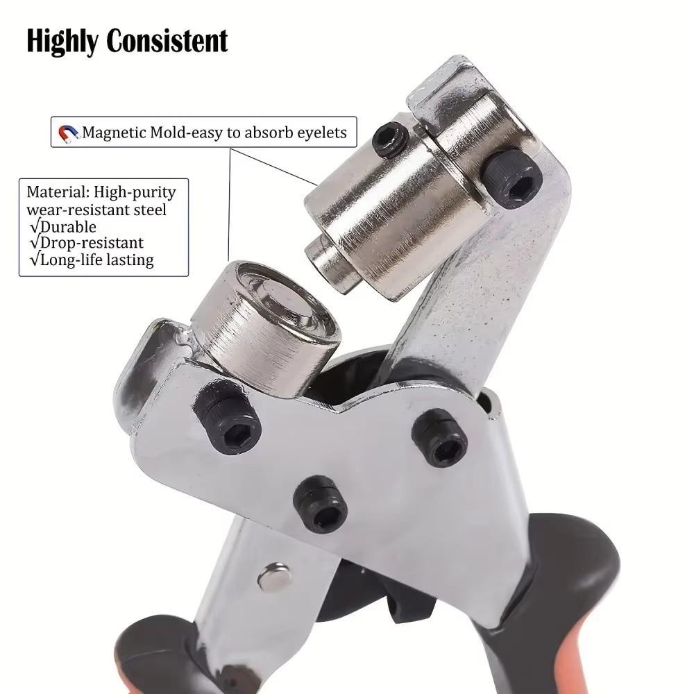 Manual Press Grommet Eyelet Plier Kit 10mm Eyelet Hole Punch Pliers Eyelet Installation Tool