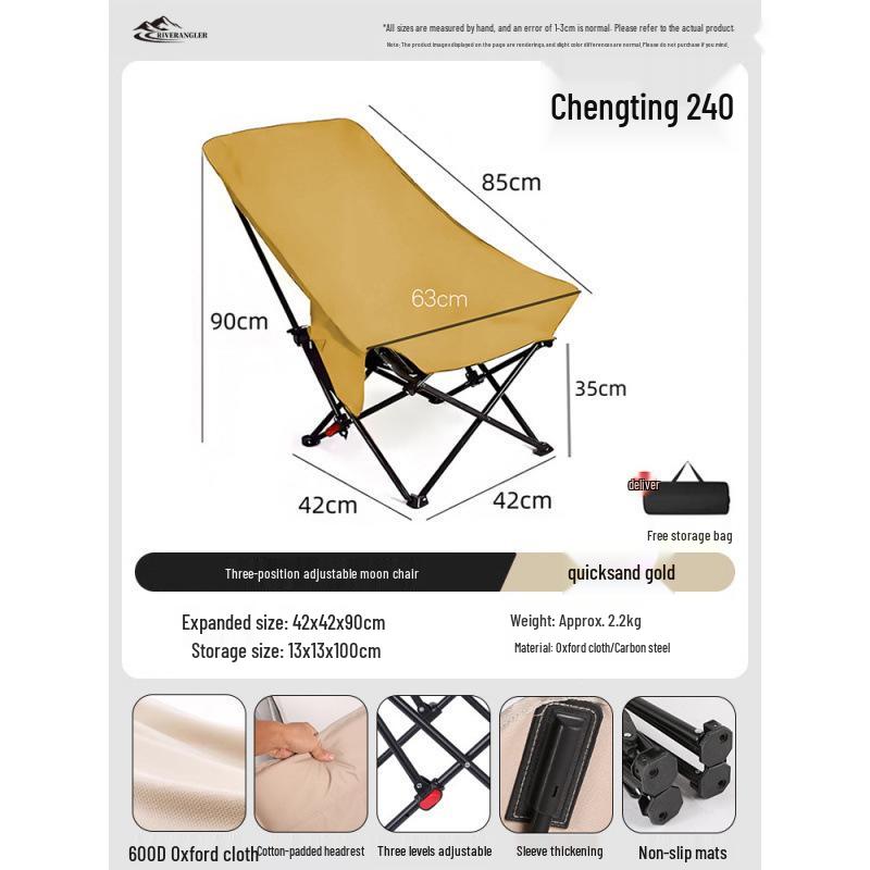 Adjustable Outdoor Folding Recliner Chair with Three-Position Backrest - Perfect for Office, Camping, or Relaxation