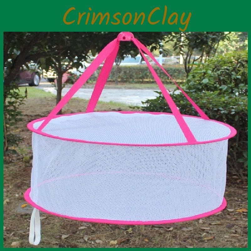 Foldable Clothes Drying Mesh Basket With Large Diameter For Sweaters And Underwear Drying