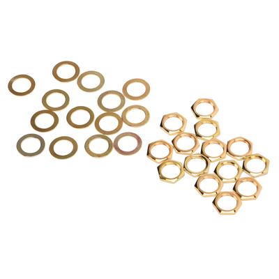 G38 Innengewinde Muttern Metall Unterlegscheiben Set Instrumentenklinken Befestigungen für E-Gitarre BassGold