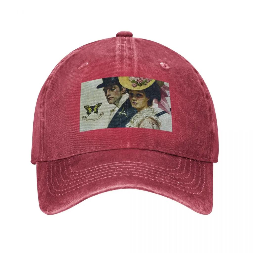 Victorian Unisex and Women Taking a Stroll Vintage Fashion Art Baseball Cap Trucker Cap Sun Hat Unisex Luxury Brand Womens