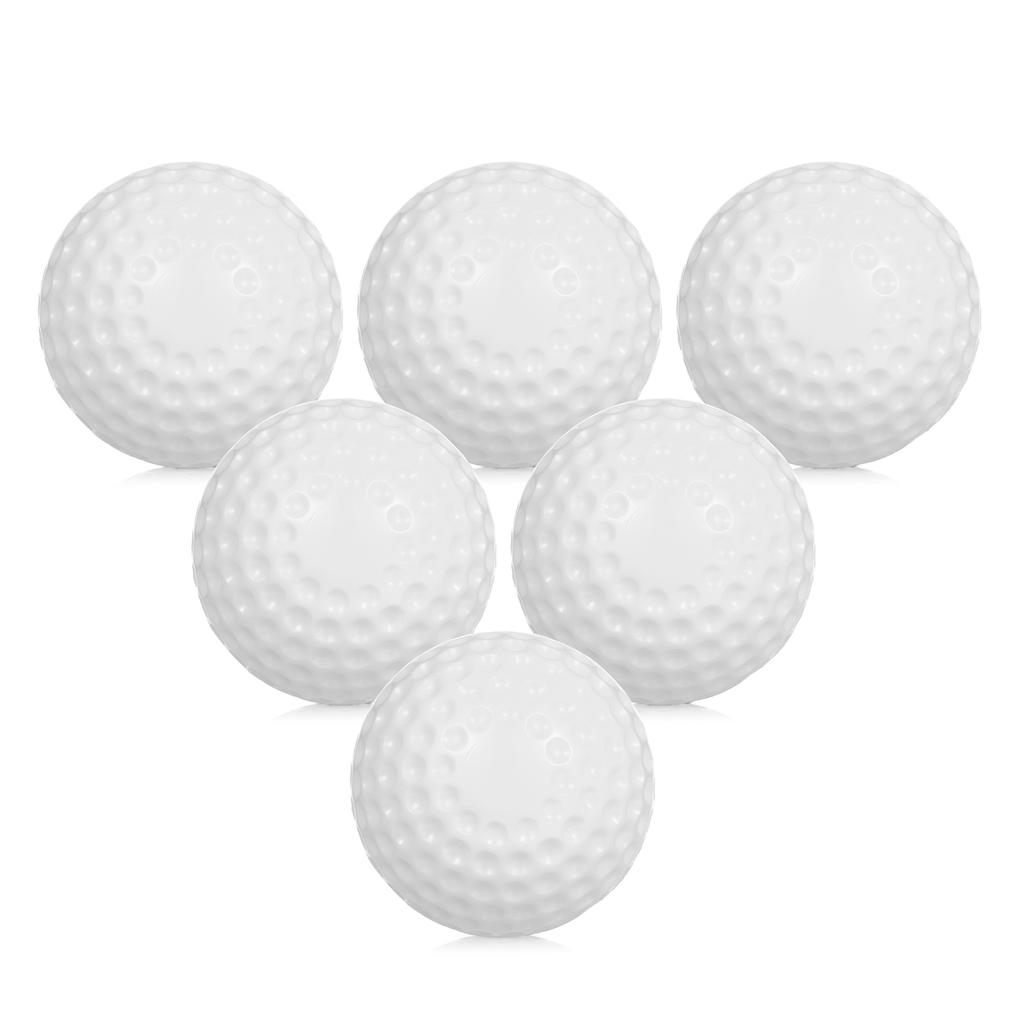 6 Pack 9 Inch PU Dimpled Baseballs with Drawstring Carry Bag for Pitching Machine Practice