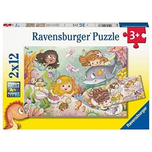Puzzle enfant Ravensburger - 05663 Petite fées et sirènes - 2x12 pièces - Fantastique - Intérieur
