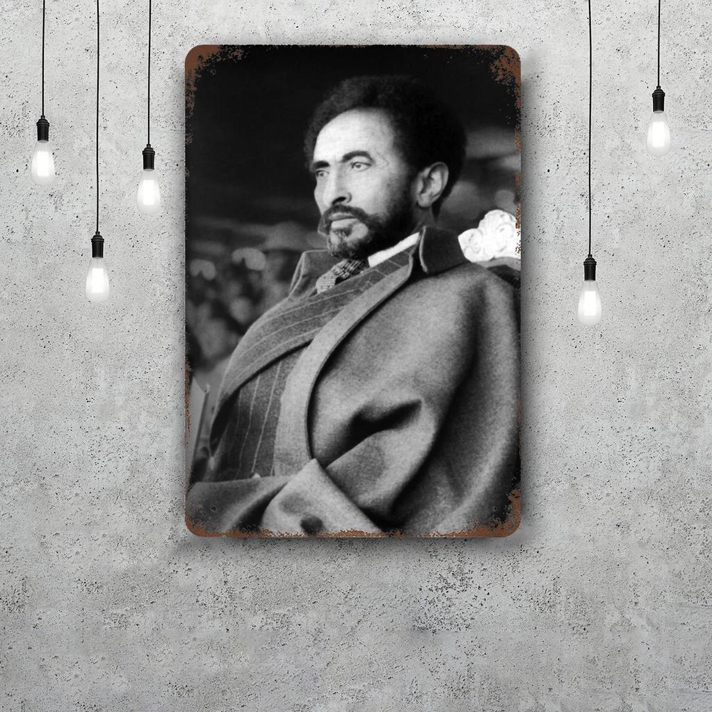 Haile Selassie Classic Poster Rusty Metal Plaque Retro Decorative Plate Bar Man Cave Garage Club Metal Sign Wall Decoration