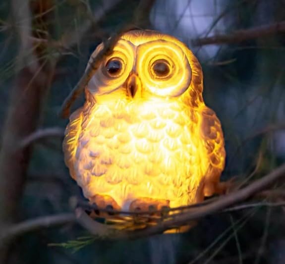bubulu Garden Light, Outdoor Waterproof Solar Owl Solar Light, Stylish and Cute Owl Ornament, Garden, Balcony, Entrance, Gift, Lucky Charm