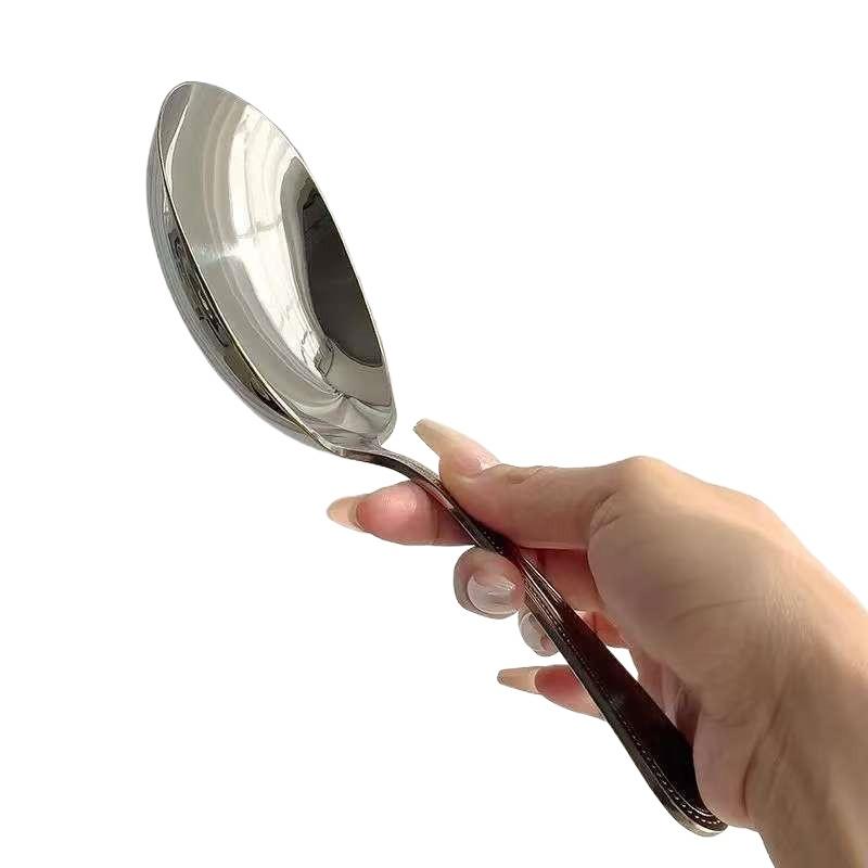 Hot Sale Stainless Steel Ladles For Serving Soup Rice Serving Spoon Drain Hole Heat Insulated Handle Kitchen For Daily Use