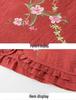 Mom's Chinese-Style Summer Set: Short Sleeve Embroidered Top for Middle-Aged & Elderly Women