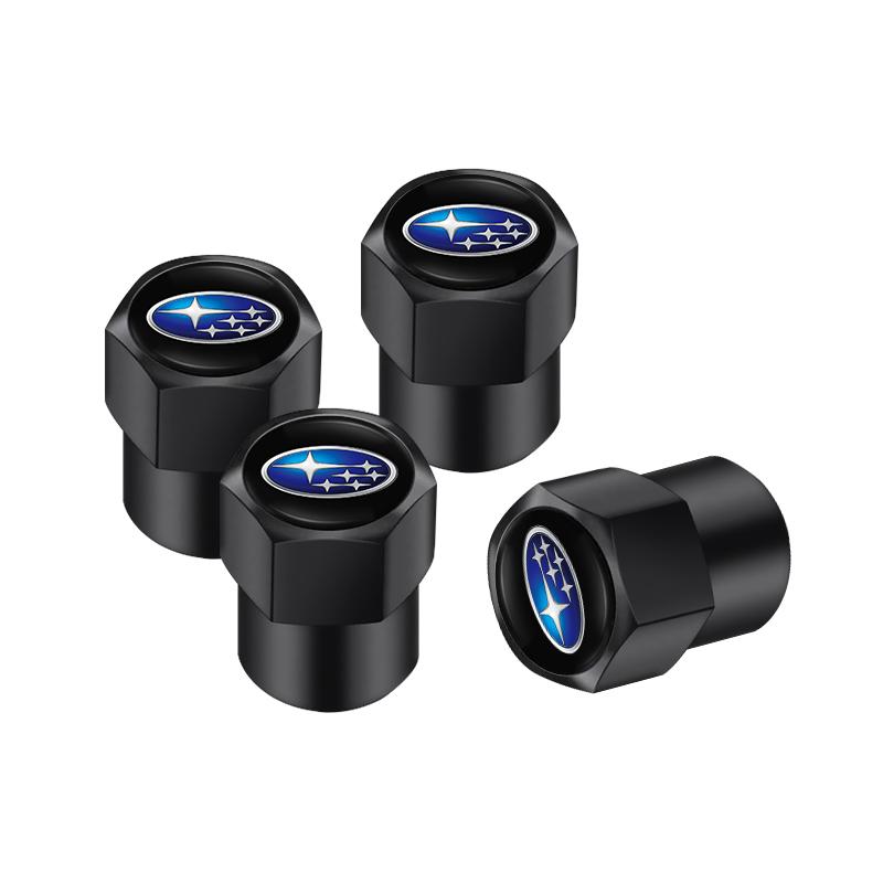 4pcs Car Tire F75 Valve Caps Waterproof Dust Covers Accessories For Subaru STI XV Forester BRZ Outback Smart Impreza WRX 2006 Ascent